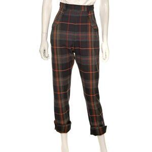 Freddies of Pinewood orange and navy plaid wing pants size 30